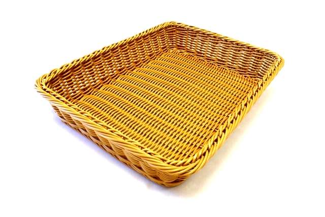 Хлебница плетеная пластиковая 450х350х80мм цвет ясень