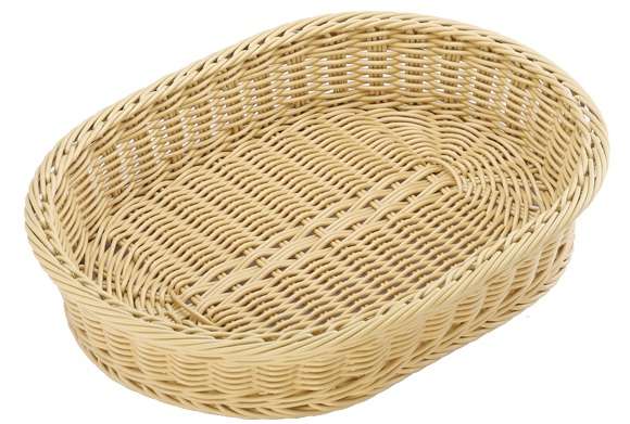 Хлебница плетеная овальная пластиковая 400х300х80мм цвет береза