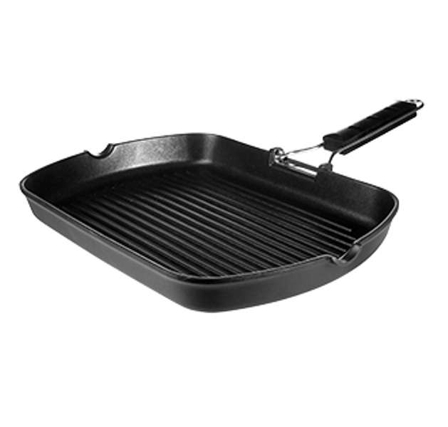 Сковорода-гриль прямоугольная литой алюминий с антипригарным покрытием 340х240мм h40мм, индукция