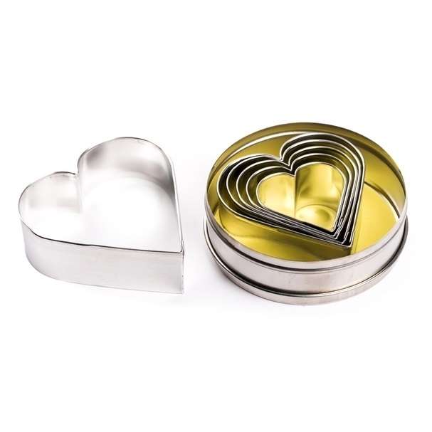 Набор вырубок "Сердце" (6шт.) нержавеющая сталь