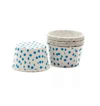 Форма бумажная для капкейков (капсула) "Синий горошек" d70/50мм h40мм (100шт.)