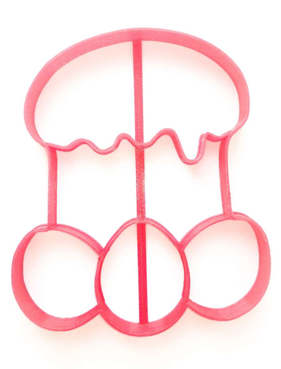 Форма для печенья пасхальная Кулич с яйцами 110х90мм