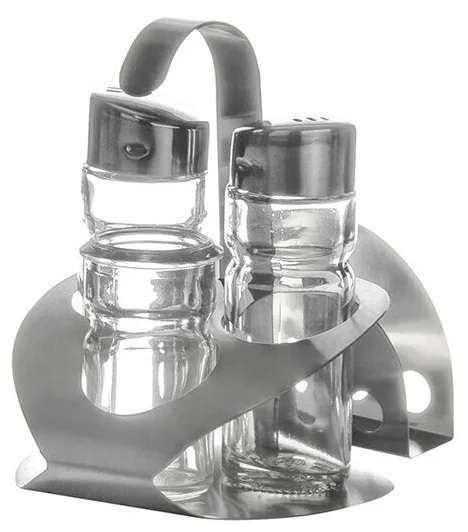 Набор для специй 3 предмета + салфетница стекло/нержавеющая сталь