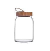 Банка с деревянной крышкой для сыпучих продуктов 860мл