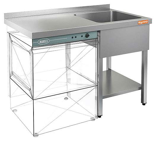 Ванна моечная цельнотянутая с крылом.