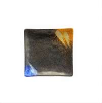 Тарелка 150х150мм меламин черный с рисунком