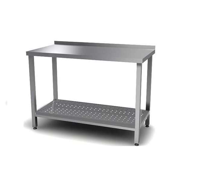 Стол разделочный 1000х700 с бортом, полка перфорированная