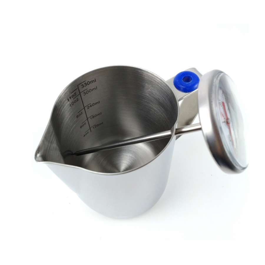 Молочник 350мл с термометром и делениями нерж. питчер