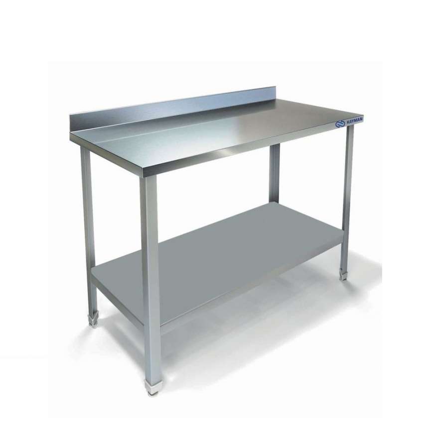 Стол разделочный 1000х600x850мм с бортом, полка сплошная н/ж